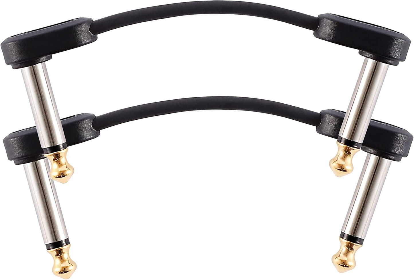 D'Addario 2" Matching Right-Angle Flat Patch Cable 2 Pack