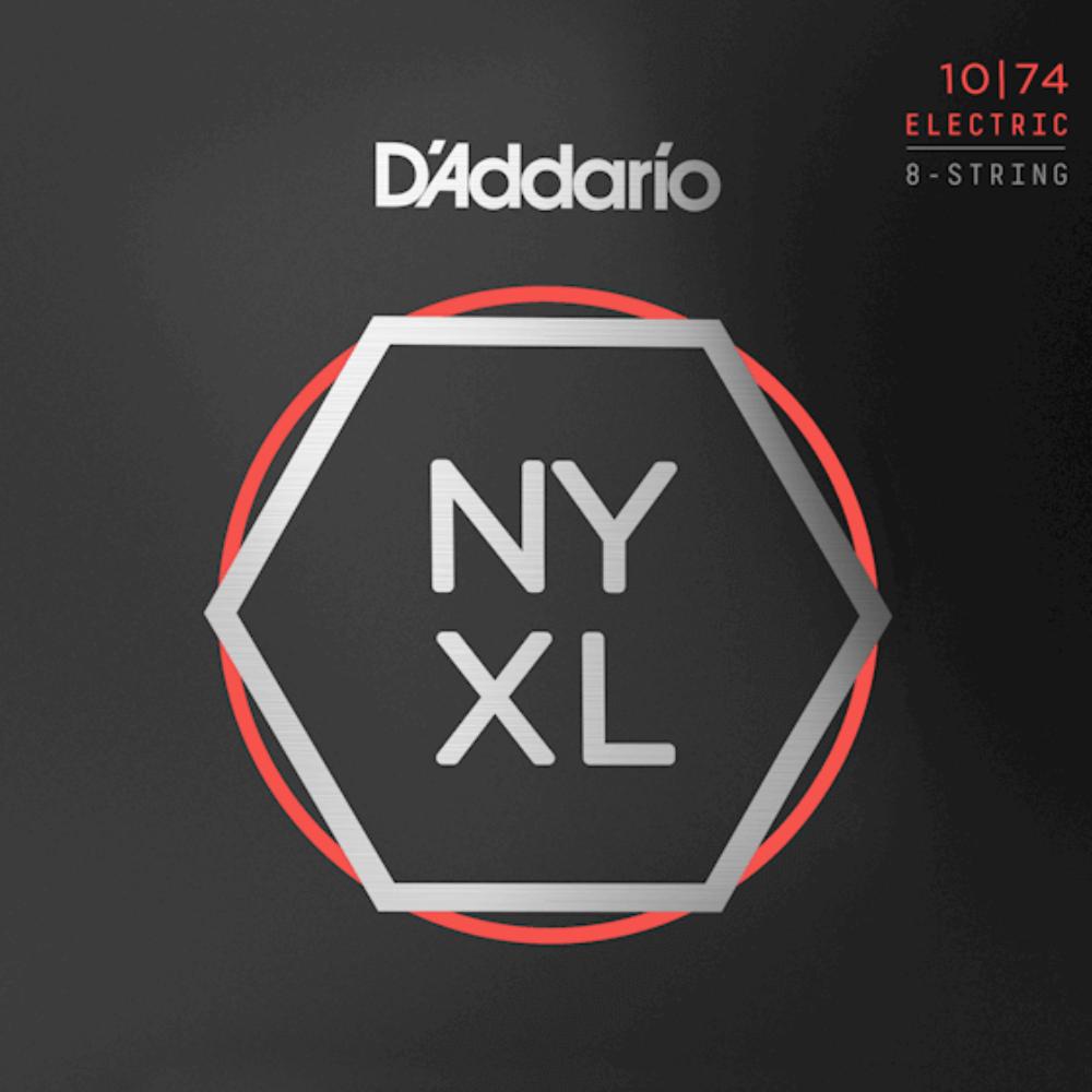D'Addario NYXL1074 Nickel Wound 8 String Electric Guitar Strings Light Top Heavy Bottom 10-74 Gauge