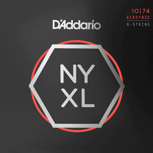 D'Addario NYXL1074 Nickel Wound 8 String Electric Guitar Strings Light Top Heavy Bottom 10-74 Gauge