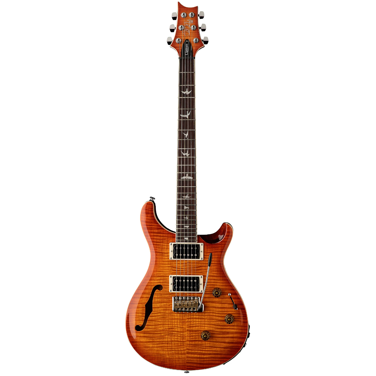 PRS SE Custom 24 Semi Hollow Piezo Electric Guitar in Vintage Sunburst