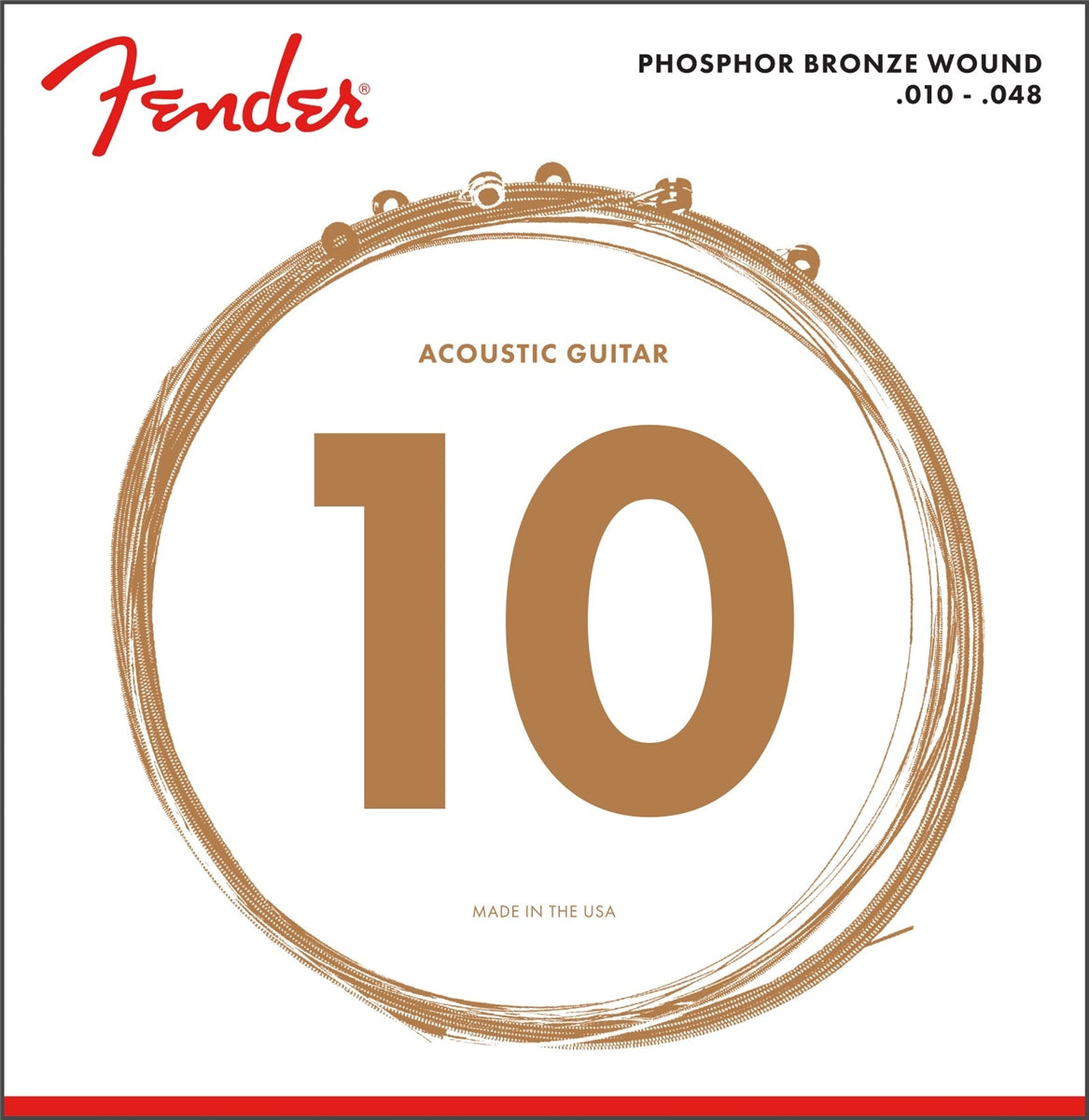 Fender 60XL Phosphor Bronze Acoustic Guitar Strings Extra Light 10-48 Gauge