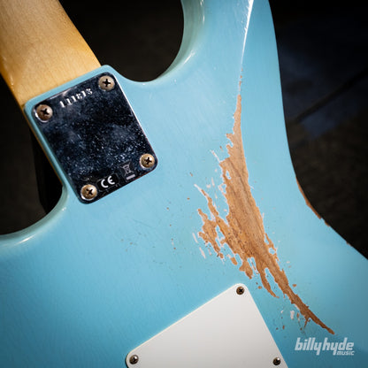 Fender Custom Shop Limited Edition 1964 L-Series Stratocaster Heavy Relic Electric Guitar in Aged Daphne Blue