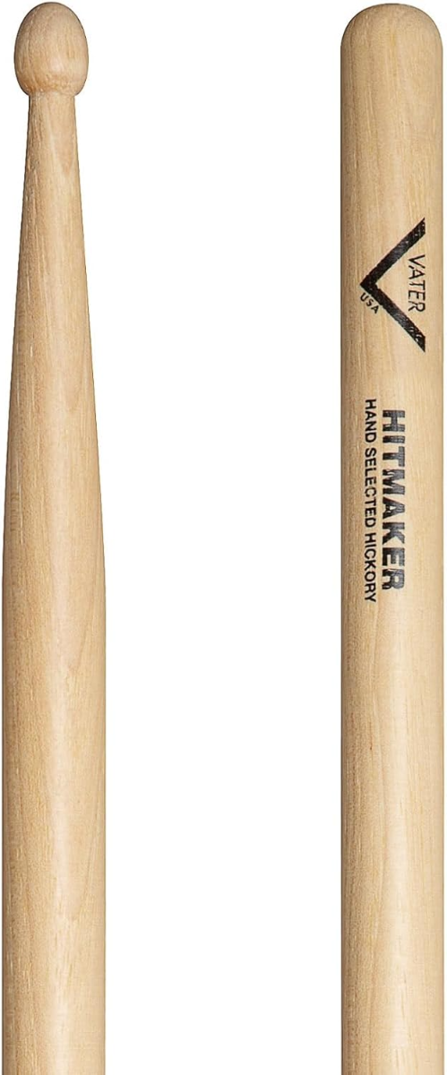 Vater VHHITW Hitmaker American Hickory Wood Tip Drum Sticks (Pair)
