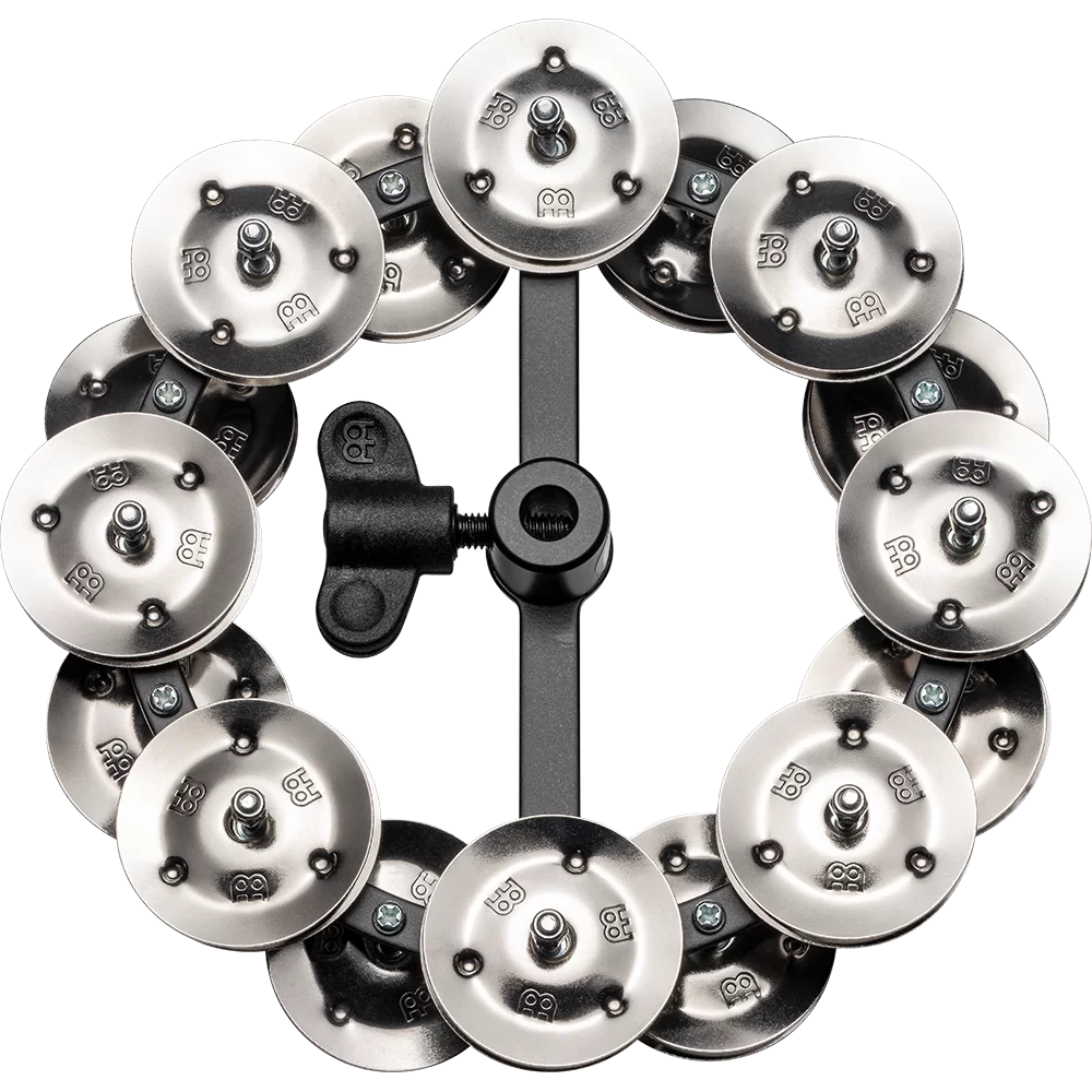 Meinl Percussion HTHH2BK Headliner Series Hihat Tambourine Dual Row Stainless Steel Jingles 5"