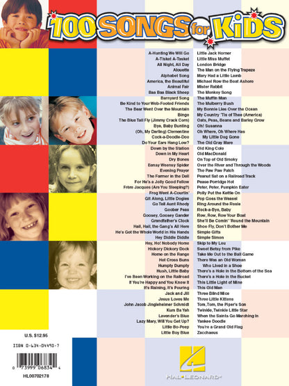 100 Songs for Kids Easy Guitar Notes & Tab