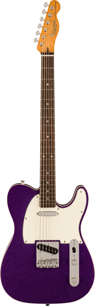 Squier  Classic Vibe Baritone Custom Telecaster, Laurel Fingerboard, Parchment Pickguard in Purple Sparkle