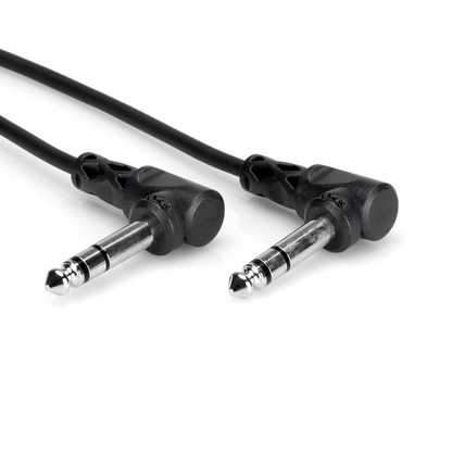 Hosa CSS110RR Balanced Interconnect Cable, Right Angle 1/4 inch TRS to Same, 10 FT / 3M