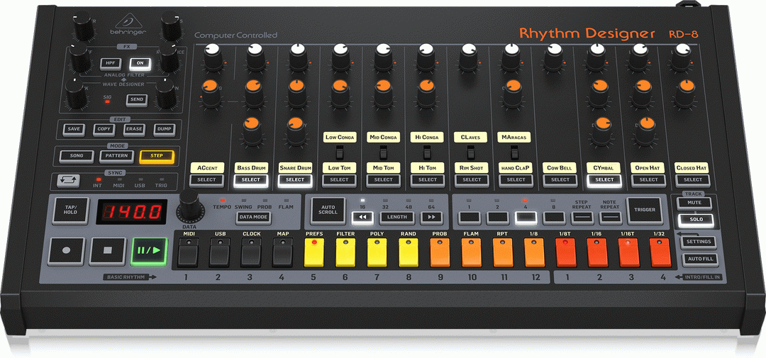 Behringer Rhythm Designer RD8 Mk2 Analog Drum Machine