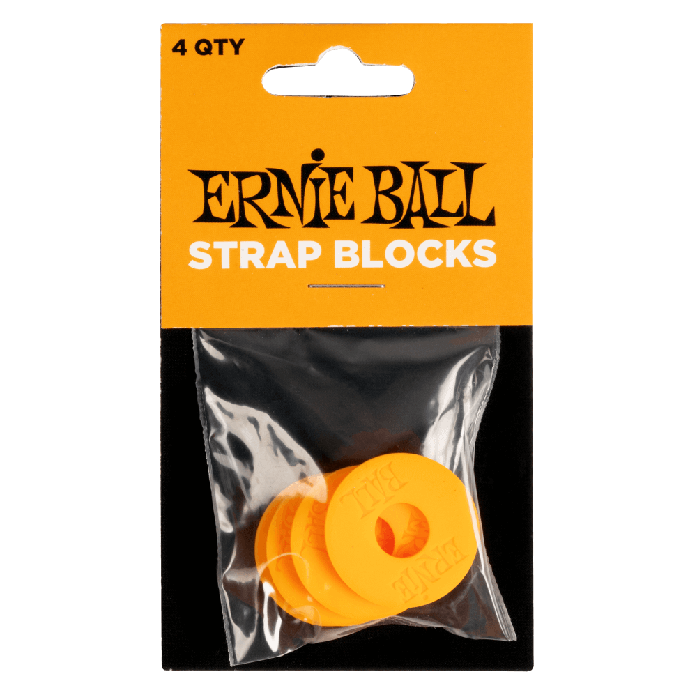 Ernie Ball Strap Blocks 4pk in Orange