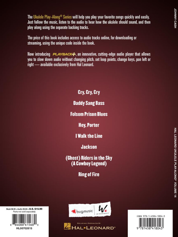 Johnny Cash Ukulele Play Along Volume 14 Bk/Ola