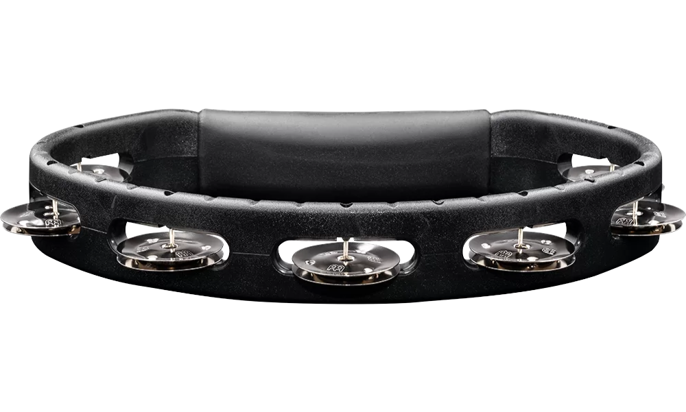 Meinl Percussion HTBK Headliner Series Molded ABS Tambourine Single Row Stainless Steel Jingles in Black