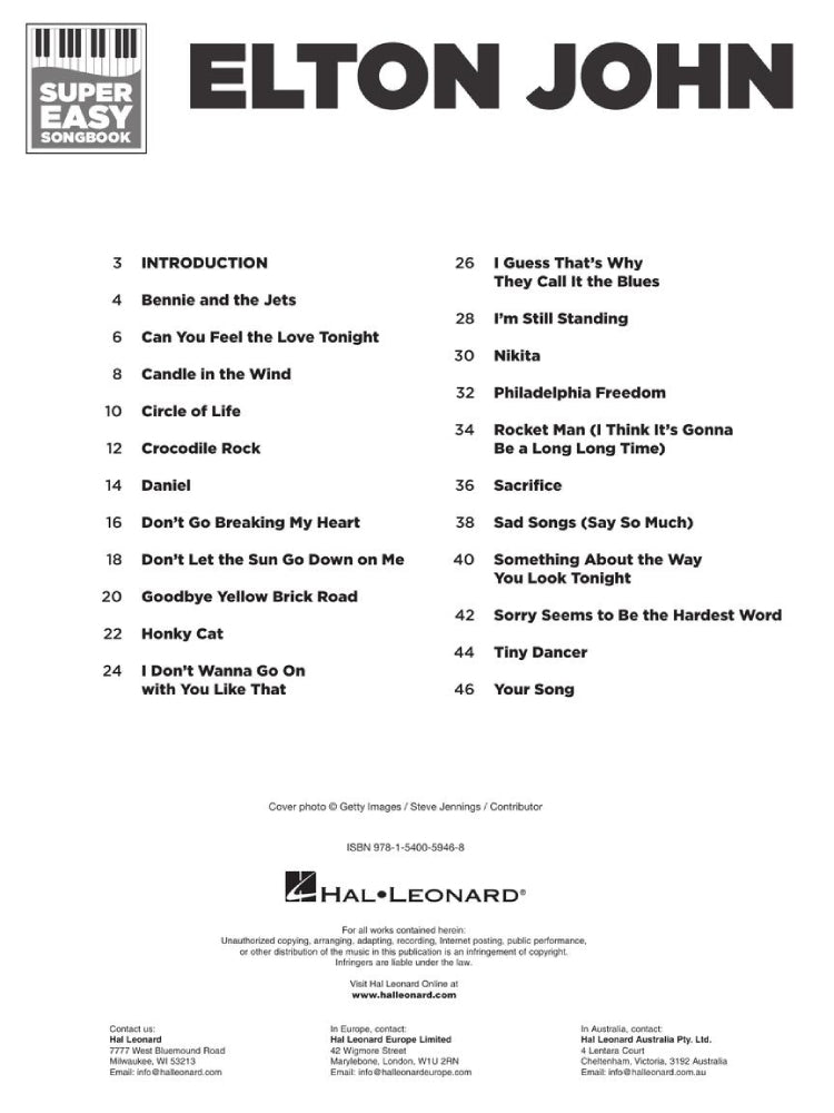 Elton John Super Easy Songbook