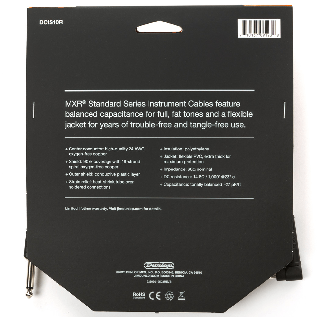 MXR 10 FT Standard Straight to Right Angle Instrument Cable