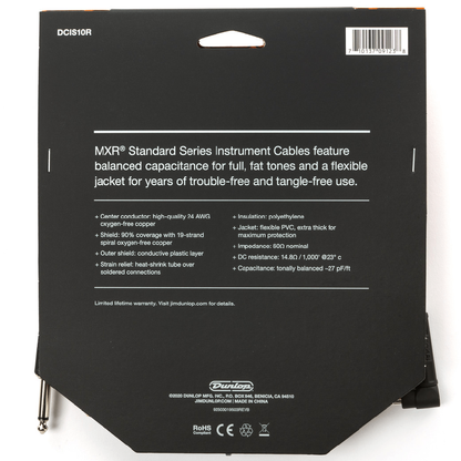 MXR 10 FT Standard Straight to Right Angle Instrument Cable