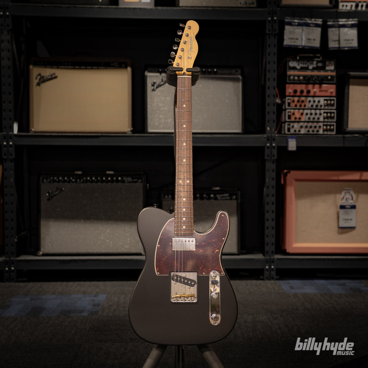 Fender Made in Japan FSR Hybrid II Telecaster SH, Rosewood Fingerboard in Satin Black - Billy Hyde Music Exclusive