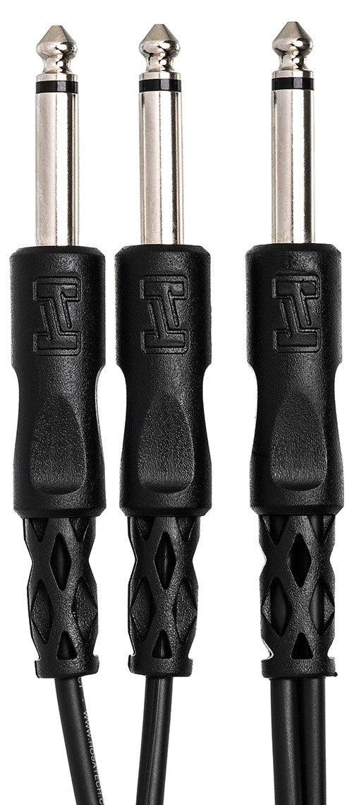 HOSA CYP103 Y Cable 1/4" TS to Dual 1/4" TS