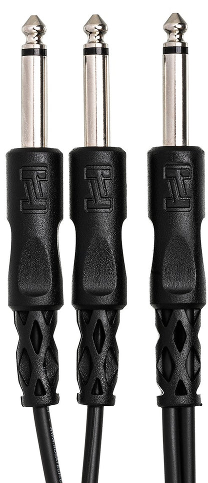 HOSA CYP105 Y Cable 1/4" TS to Dual 1/4" TS