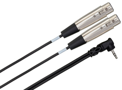 HOSA CYX405F Microphone Cable Dual XLR3F to Right Angle 3.5 mm TRS 5Ft