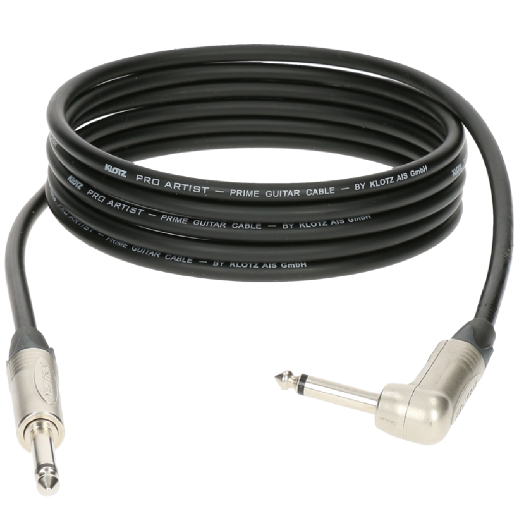 Klotz PRO ARTIST 6m Straight Angle Guitar Cable in Black
