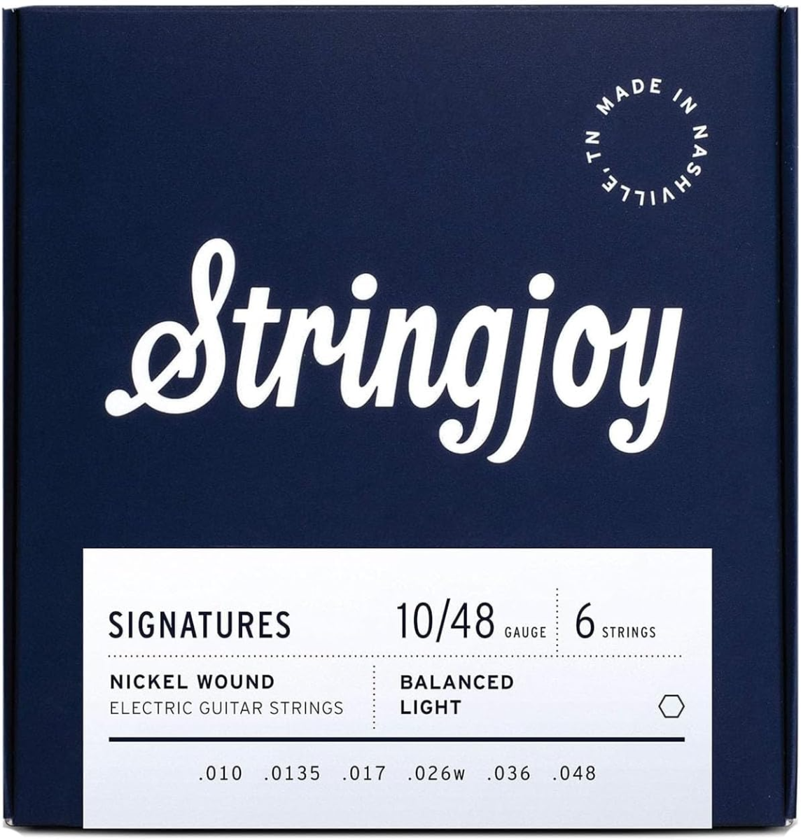 Stringjoy Signatures Nickel Wound Electric Guitar Strings Balanced Light 10-48 Gauge