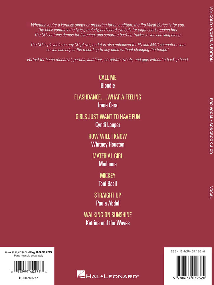 '80s Gold Pro Vocal Womens Volume 4 BK/CD