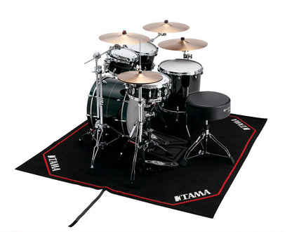 Tama TDR TL Drum Rug in Black and Red Lined