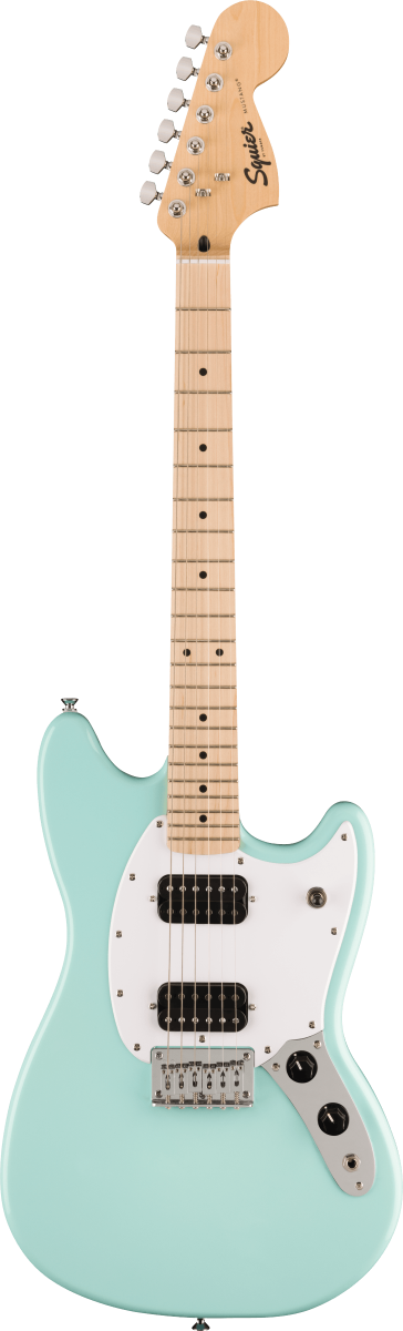 Squier FSR Squier Sonic Mustang HH, Maple Fingerboard, White Pickguard in Sonic Blue