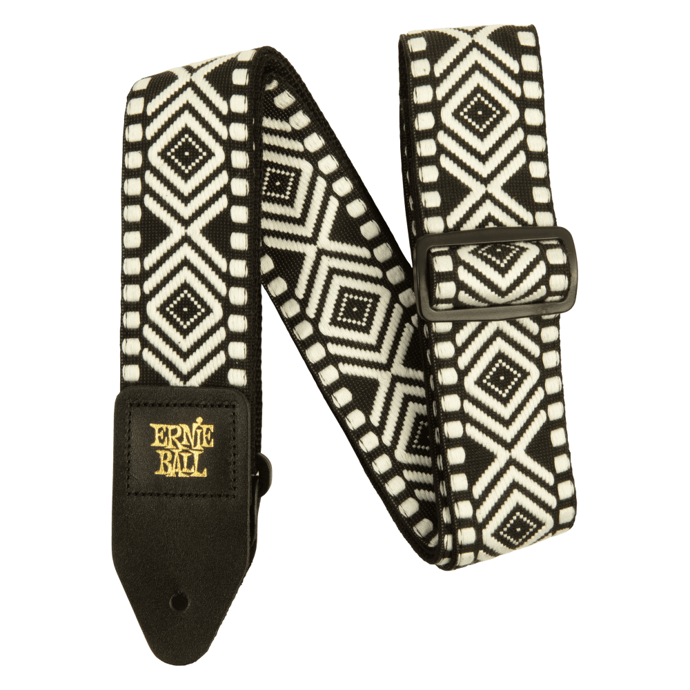 Ernie Ball Classis Jacquard Guitar Or Bass Strap in White Savannah