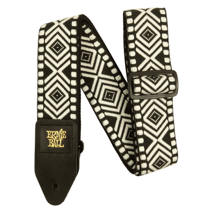 Ernie Ball Classis Jacquard Guitar Or Bass Strap in White Savannah
