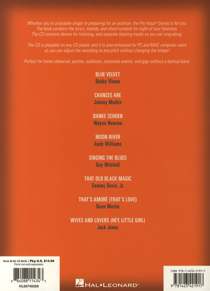 Pop Standards Pro Vocal Men's Edition Volume 26 BK/CD