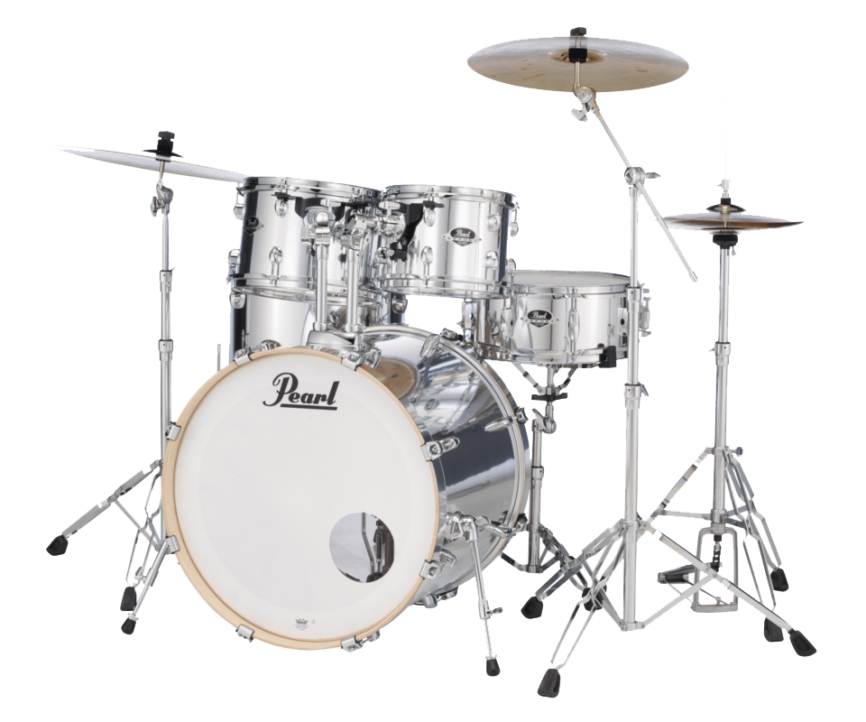 Pearl EXX Export 22" Fusion Plus 5 Piece Drum Kit in Mirror Chrome