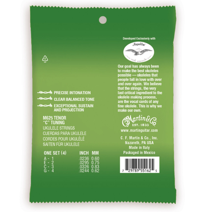 Martin M625 Ukulele Premium Tenor Polygut Strings