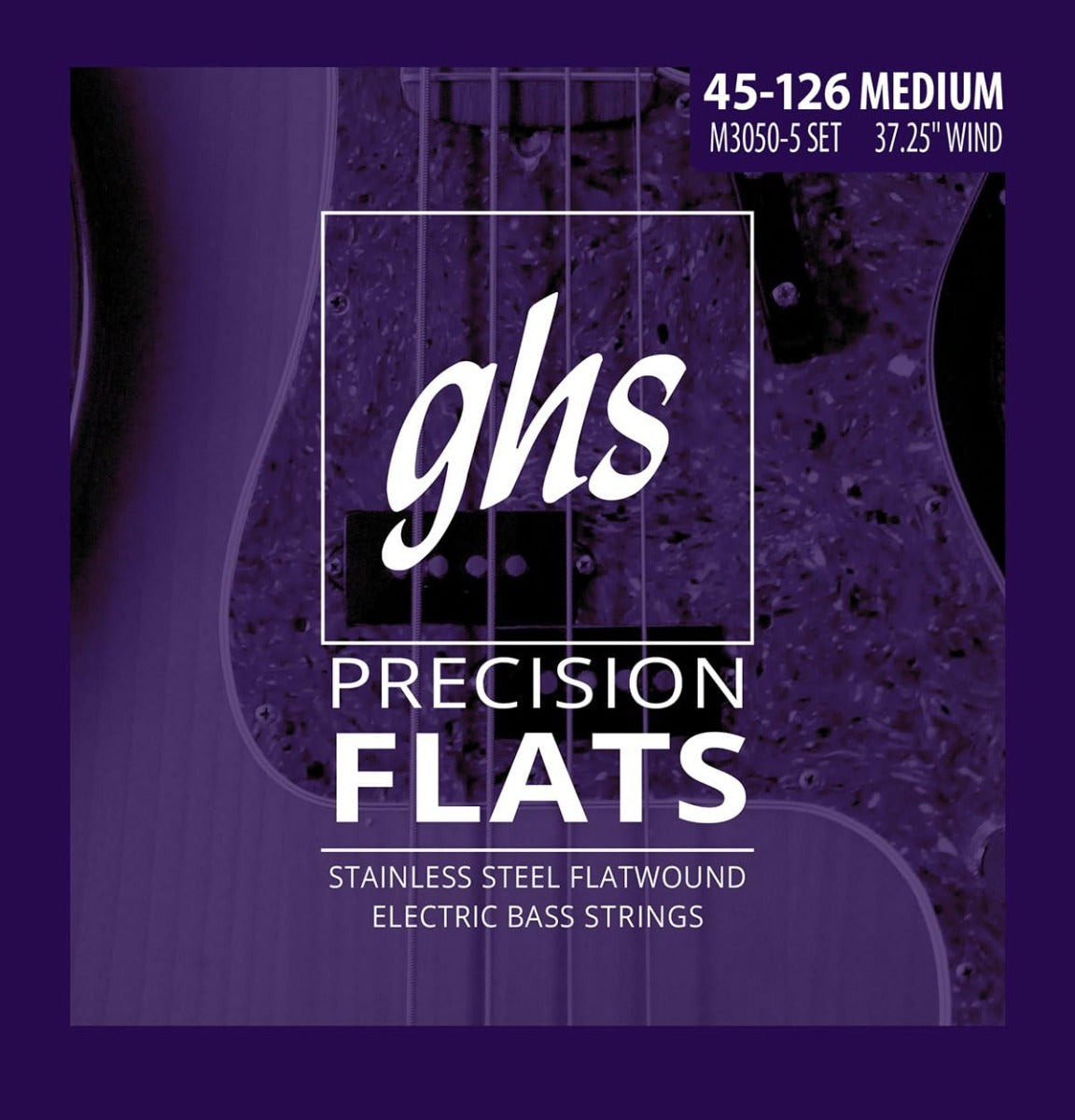 GHS M3050-5 Bass Precision Flats Bass Guitar Strings 45-126 Gauge
