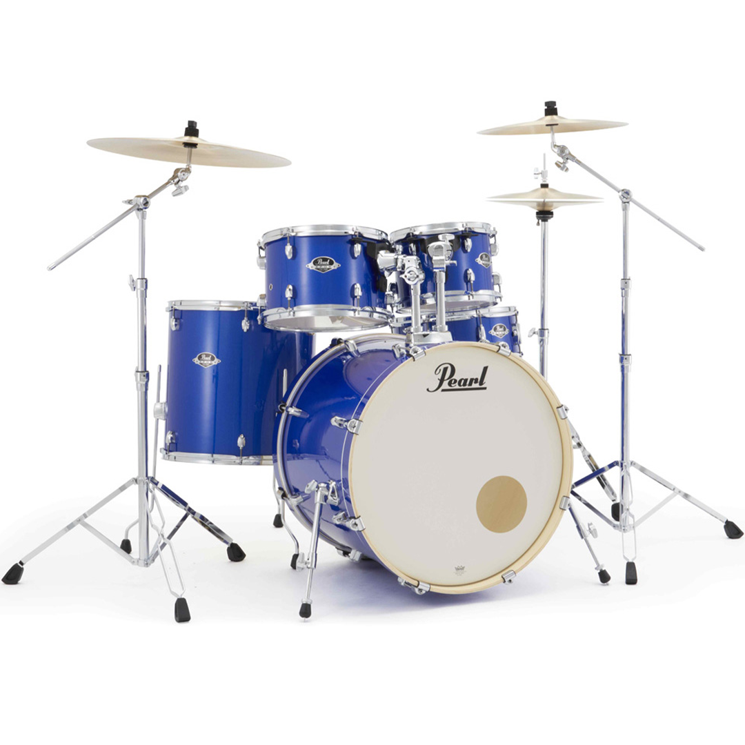 Pearl Export Plus 5-Piece Fusion Plus Drum Kit with Cymbal Pack in Midnight Blue