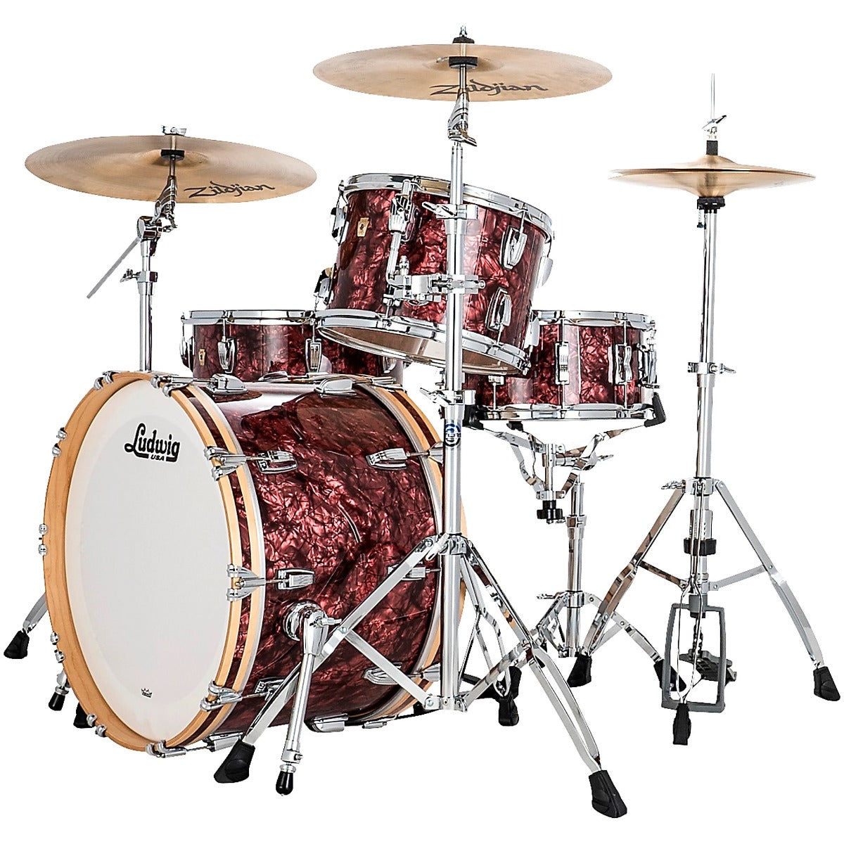 Ludwig Classic Maple Fab 3 Piece Drum Kit in Burgundy Pearl