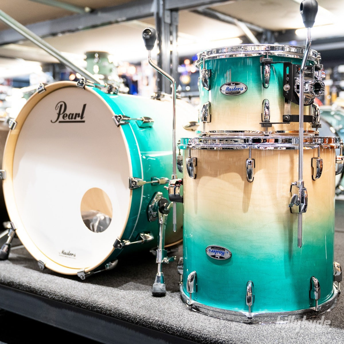 Pearl Masters Maple Complete 3-Piece Shell Pack in Aquamarine Fade