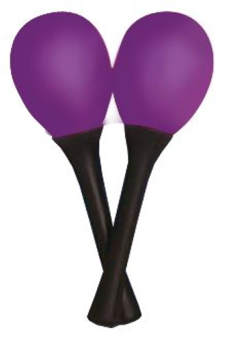 Mano Percussion Egg Shaped Purple Maracas and Handle Pair