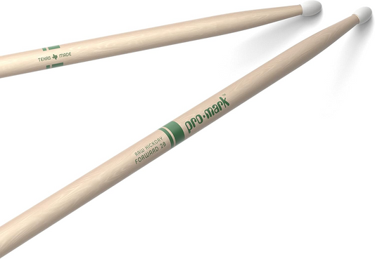 Promark 2B American Hickory Natural Nylon Tip Drum Stick (1 Pair)