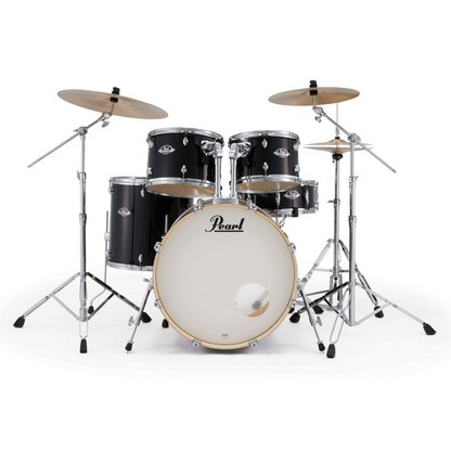 Pearl Export Plus 5-Piece Rock Drum Kit with Cymbal Pack in Jet Black