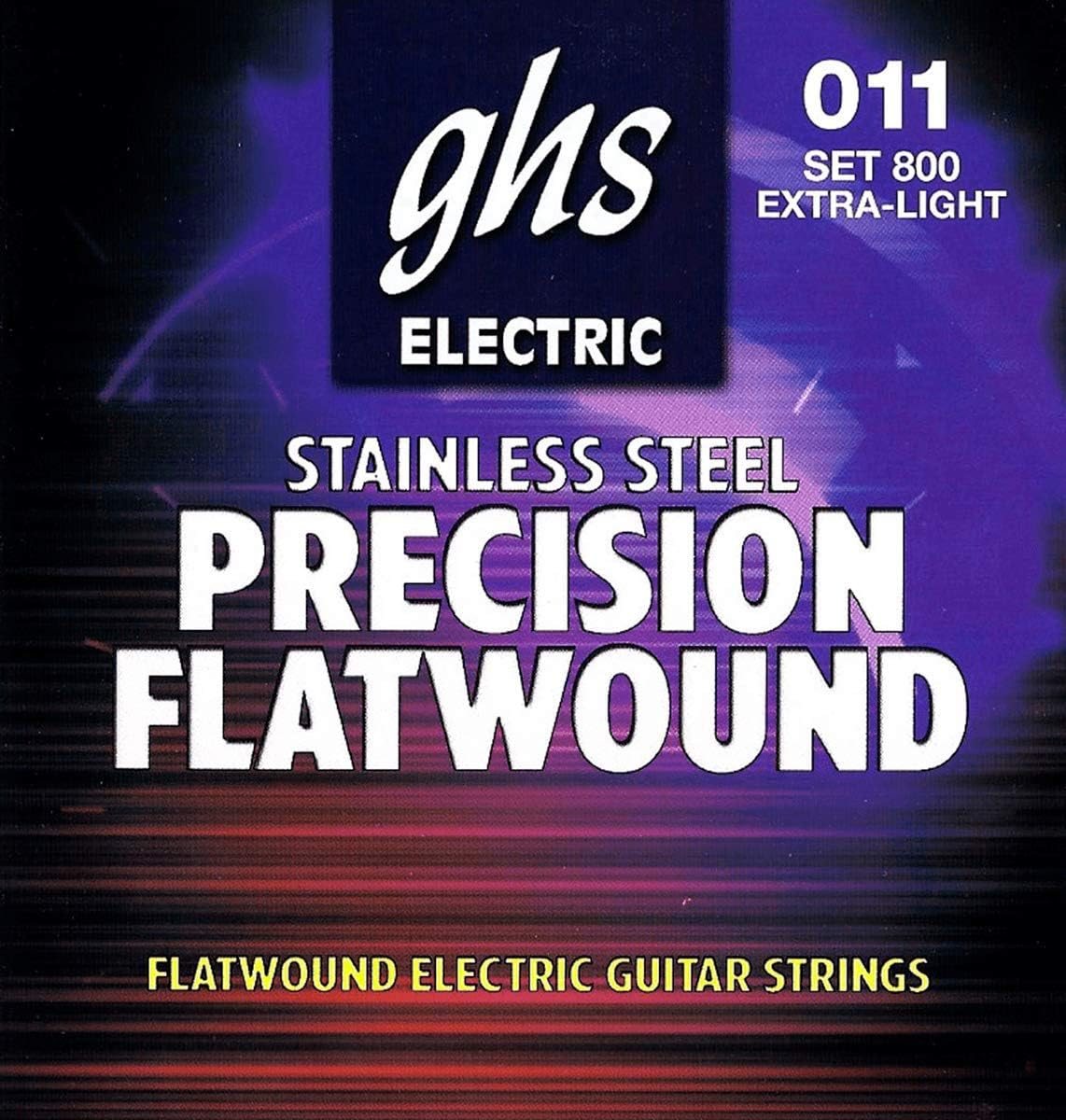 GHS 800 Precision Flatwound Electric Guitar Strings Extra Light 11-46 Gauge