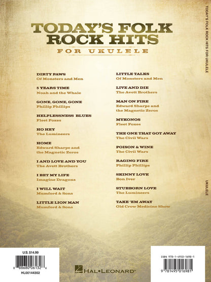 Todays Folk Rock Hits For Ukulele