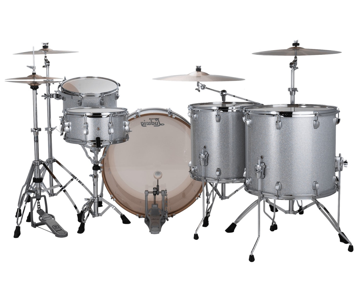 Ludwig Continental 1 Up 2 Down 5 Piece Shell Pack in Silver Sparkle