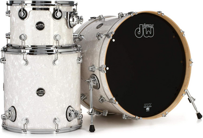 DW Performance Series Finish Ply 3-Piece Drum Kit in White Marine