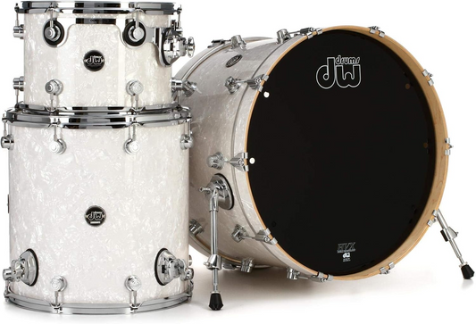 DW Performance Series Finish Ply 3-Piece Drum Kit in White Marine