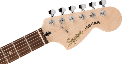 Squier FSR Affinity Series Jaguar, Laurel Fingerboard, White Pickguard in Ice Blue Metallic