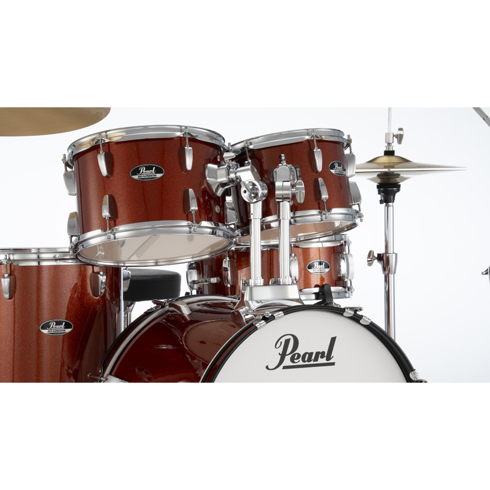 Pearl Roadshow-Plus 5-Piece Drum Kit with Cymbal Pack in Burnt Orange Sparkle