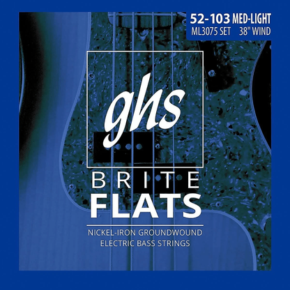 GHS ML3075 Bass Brite Flats Guitar Strings 52-103 Gauge