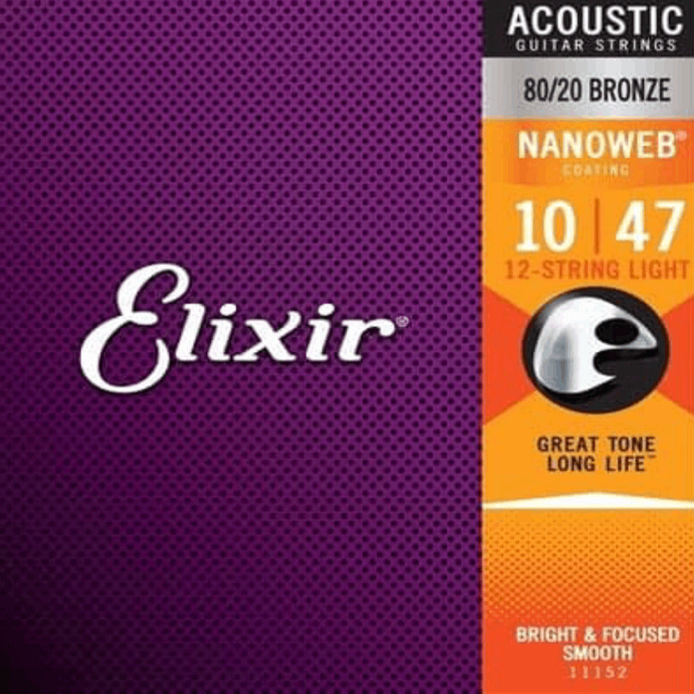 Elixir 11152 Phosphor Bronze Acoustic Guitar Light 12 Strings