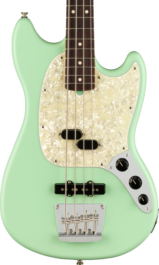 Fender American Performer Mustang Bass, Rosewood Fingerboard in Satin Surf Green