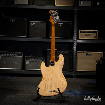 Fender Custom Shop Artisan Maple Burl Jazz Bass Guitar in Aged Natural
